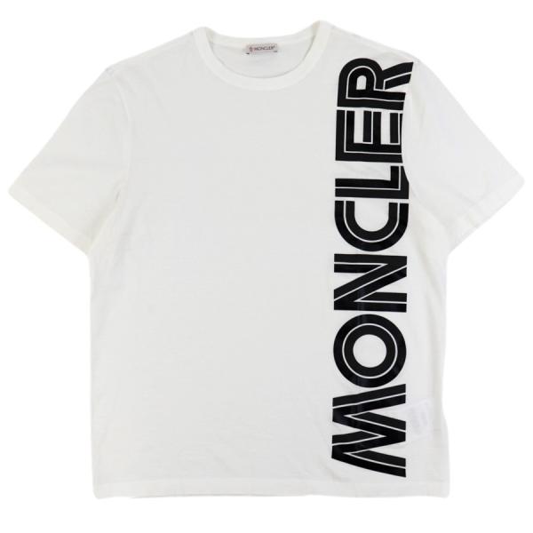 美品 モンクレール 19年製 ロゴプリント 半袖Ｔシャツ メンズ 白 S
