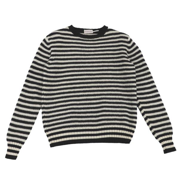 MONCLER 美品 モンクレール ボーダーニットセーター メンズ 黒 白 S