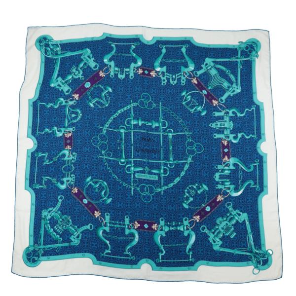 エルメス カレ140 MORS ETGOURMETTES 馬術と鎖 スカーフ エルメス カレ140 MORS ETGOURMETTES 馬術と鎖 スカーフ シルク