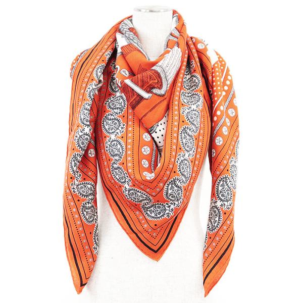 HERMES 【新品同様】HERMES エルメス スカーフ カレジェアン140 ズアヴ