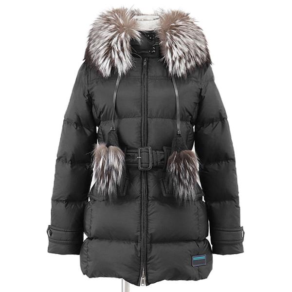 PRADA プラダ ダウンジャケット フォックスファー タッセル ベルテッド