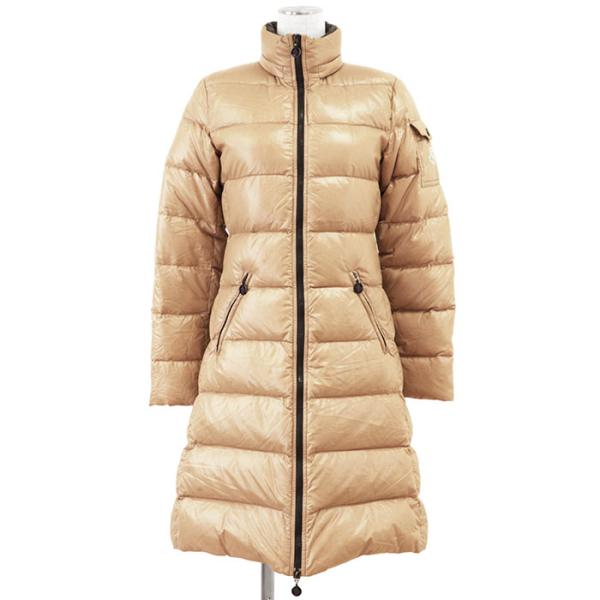 極美品♡ モンクレール　ダウンジャケット　ダウンコート　ベージュ　ワッペン 0 MONCLER（モンクレール） ダウンコート MOKA モカ ロゴ ワッペン