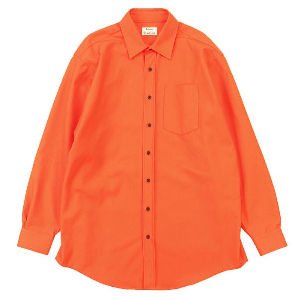 SALE【美品】ACNE STUDIOS アクネストゥディオズ シャツジャケット コットンギャバジン サイズ 48 メンズ ヘビーオンス ツイル ロングスリーブ 長袖 トップス アウター ハンガー付属 オレンジ 橙色 モロッコ製 SALE【美品】ACNE STUDIOS アクネストゥディオズ シャツジャケット