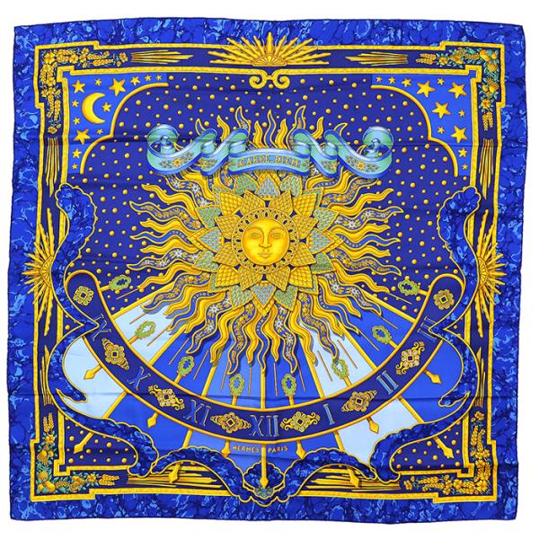 ☆美品☆HERMES エルメス スカーフ カレ90CARPE DIEM 太陽 月 HERMES（エルメス） 【美品】HERMES スカーフ ユニセックス カレ90