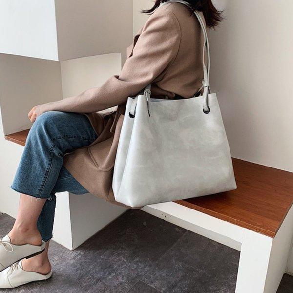 トートバッグレディースa4大きめ肩掛け合成皮革puレザー通勤通学黒ブラックグレー茶色ブラウン大容量鞄 Yaopen Tnrju841 Open Clothes 通販 Yahoo ショッピング