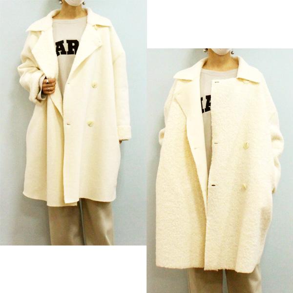 ショップコート D-1132オフホワイト×イエロー L【SKC4103】 Cynical（シニカル） 30%OFF CYNICAL 94055 ボア スライバー ニット