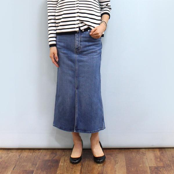 MACPHEE フロントスリットストレッチデニムスカート | fode.education