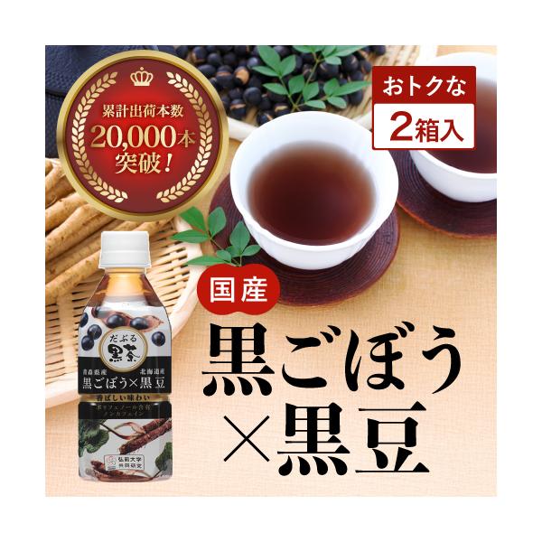 24×2箱 黒豆茶 ペットボトル ごぼう茶 国産 ノンカフェイン ポリフェノール 無添加 妊婦 オーガニック マタニティー 健康茶 食物繊維  ダイエット 腸活