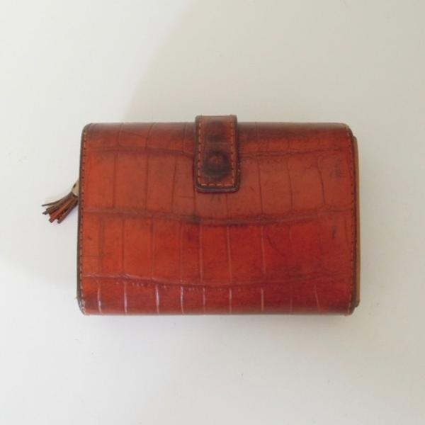 Felisi（フェリージ） 革財布 クロコダイル型押し イタリア製 茶色 (k