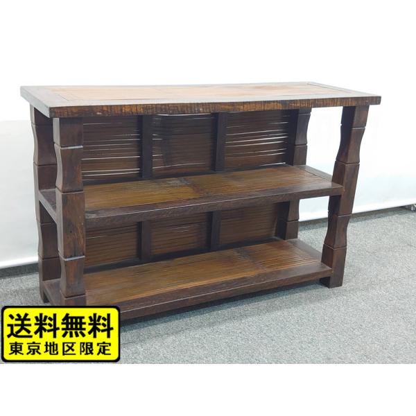 送料無料 東京地区限定 アンティーク風シェルフ 飾り棚 3段シェルフ