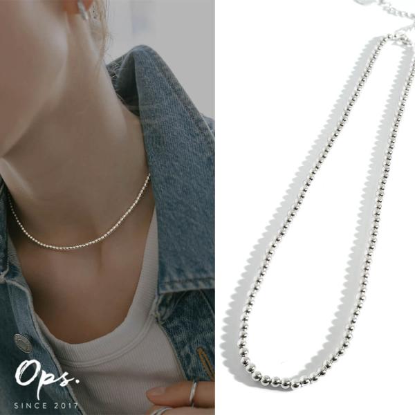 Ops. 33cm シルバー925 チョーカー ネックレス 金属アレルギー