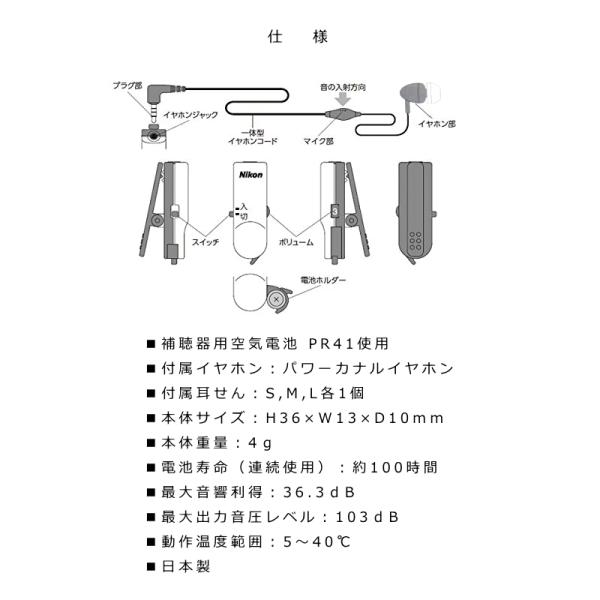 ニコンエシロール 超小型集音器 クリップミニ パワー NHE-01P :nhe-01p