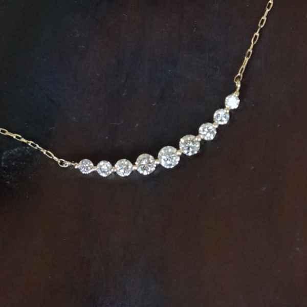 ネックレス ペンダント K18 ネックレス バータイプ ダイヤモンド 18金