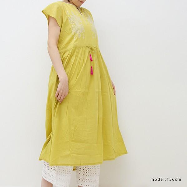 即日発送 春夏 ロングワンピース 膝丈ワンピース コットンドレス チュニック フリー ゆったり黄 Thalofubdress Thalofubdress Oracha 通販 Yahoo ショッピング