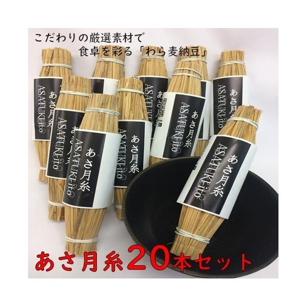 わら納豆 麦納豆 小粒納豆 お徳用 冷凍出荷 あさ月糸30ｇ 20本セット(10本×2）