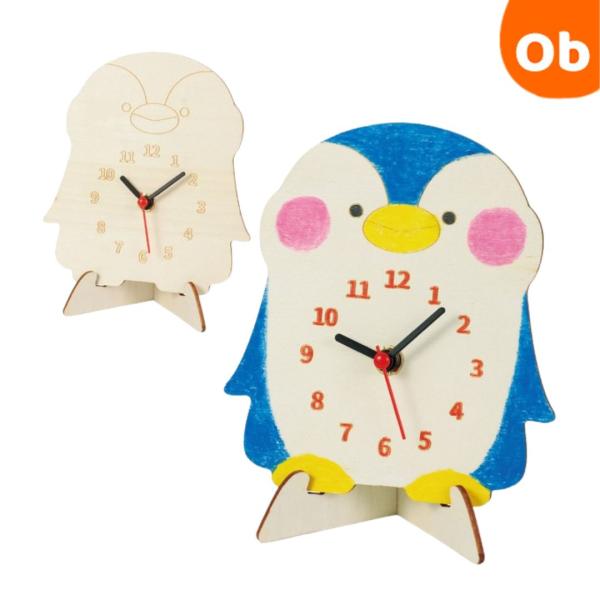 ●世界にひとつのオリジナル時計をつくろう！●お絵かきして世界にひとつだけの時計が作れる木製工作キットです。数字加工済みの文字盤と電池付きムーブメントで組み立ても簡単です。壁掛け金具やスタンド付きで作った時計をすぐに飾れます。ぬりえ感覚でデザ...