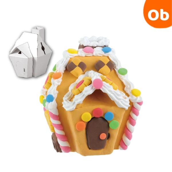 ●クリスマスにもぴったり！作って飾って使える！ねんどで作るお菓子の家！●本物みたいなホイップねんどでデコレーションできる、かわいいお菓子の家を作る工作キットです。えんとつタイプと2階建てタイプの2種類から選べる段ボール芯材付きで、絞り袋と口...