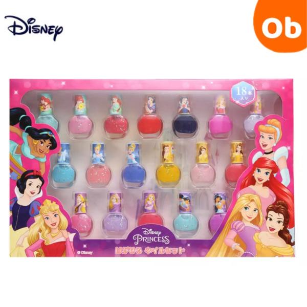 美女と野獣のベル、リトルマーメイド人魚姫のアリエル、眠れる森の美女のオーロラ姫、アラジン のジャスミン、塔の上のラプンツェルのラプンツェル、白雪姫、シンデレラなどディズニープリンセスが豪華に勢ぞろいしたはがせるマニキュア18本セット♪レイス...