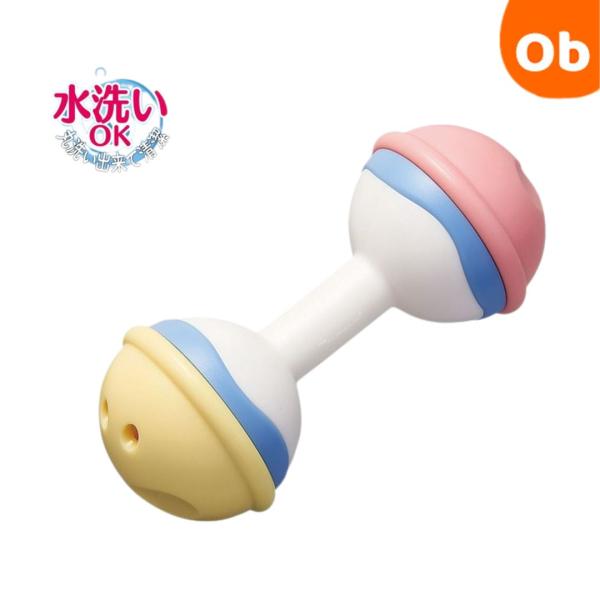 水洗いO.K♪丸洗いできるからいつでも清潔に！「握る」「振る」動作で赤ちゃんの成長を促します♪サイズ・容量【商品】幅11.4cm奥行5cm高さ5cm【パッケージ】幅11.5cm奥行6.5cm高さ15cm規格■生産地：中国■素材・成分：ABS