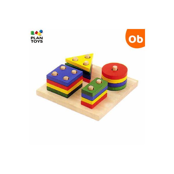 10本のペグが立ったボードに4つの形状のパーツを差し込みます。ものの形状を認識したり、数を数えるということを覚えます。■対象年齢：19カ月〜■サイズ：17.5x17.5x6cm【PLANTOYS(プラントイ)】※沖縄・一部地域へのお届けは別...