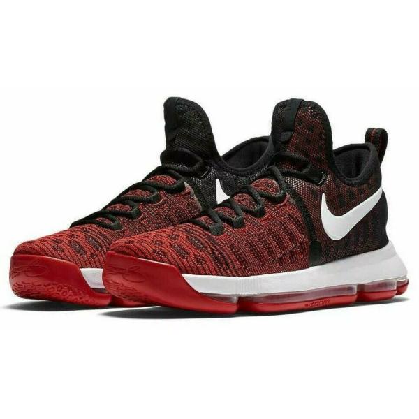 ナイキ NIKE ケビン デュラント Kevin Durant 9 IX Zoom (GS) Flyknit Basketball Shoes 855908-610 バスケ スニーカー Red Black White