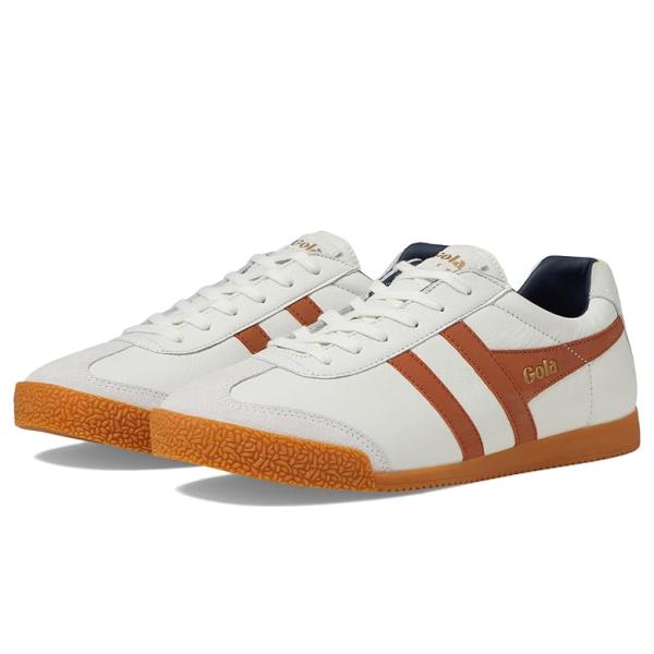 Gola ゴーラ Harrier レザー メンズ スニーカー White/Moody Orange
