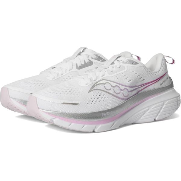 サッカニー Saucony ガイド 18 レディース スニーカー White/Fuchsia