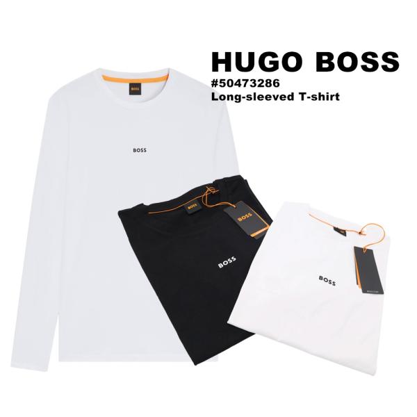 ヒューゴボス メンズ 長袖 Tシャツ HUGO BOSS ORANGE ロンT ロゴT 50473286 クルーネック ロングスリーブTシャツ ストレッチコットン