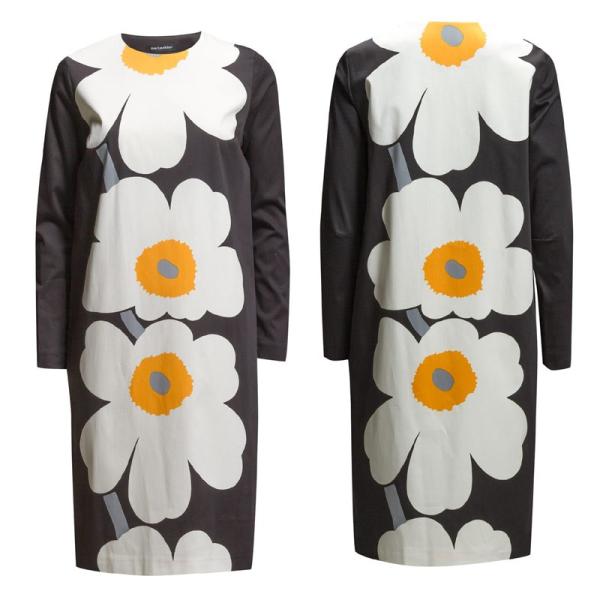 マリメッコ Marimekko ウニッコ柄ワンピース Unikko Woven Lenita ブラック ホワイト オレンジ Buyee Buyee Japanese Proxy Service Buy From Japan Bot Online