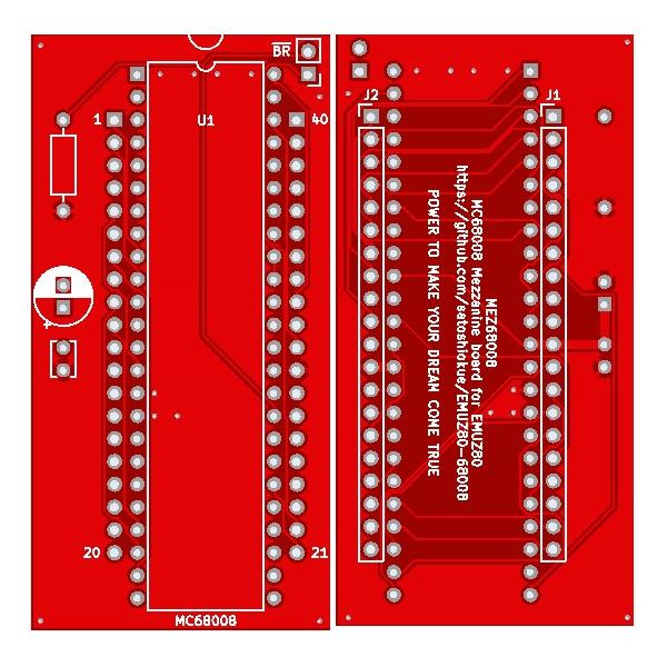 MEZ68008専用プリント基板です。詳細は開発者のサイトをご参照ください。https://github.com/satoshiokue/EMUZ80-68008https://github.com/satoshiokue/MEZ68008