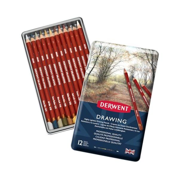 Derwent ダーウェント 色鉛筆 ドローイングペンシル 12色セット 0700671