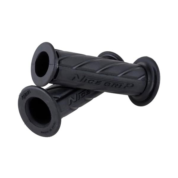他サイト： キジマ(Kijima) バイクパーツ グリップ NICEネオミニ ラバー製 110mm φ22.2mm 貫通タイプ 汎用 ブラック 201-67の商品画像