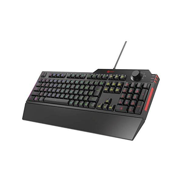 エレコム ゲーミングキーボード 有線 TK-G02UMBK 着脱式リストレスト付 ボリュームダイヤル メンブレン フルキー ブラック