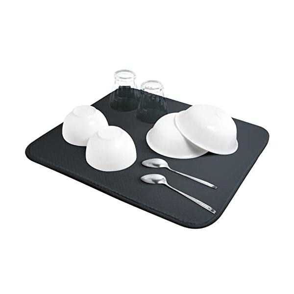 mikketa 水切りマット キッチン 食器 大判 速乾 吸水 オレンジ 全8色