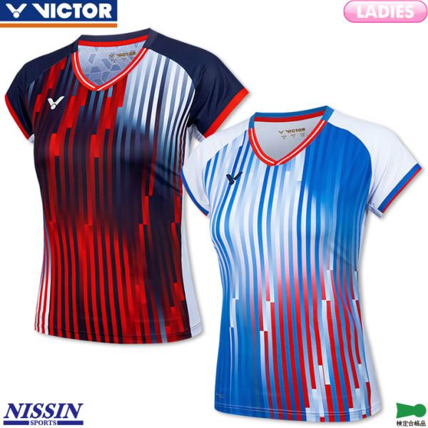 VICTOR バドミントンウェア・ゲームシャツ・パンツセット販売 ビクタースポーツ / VICTOR】ゲームシャツ ブラック XXLサイズ