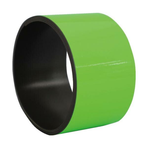 [特長]●表面に蛍光テープを貼り合わせたマグネットシートです。●蛍光色の為、日中や照明のある環境での注意喚起最適です。●マグネットは異方性のため強い磁力があります。●マグネットシートのため貼替えが簡単にできます。[仕様]●色：グリーン●幅(...