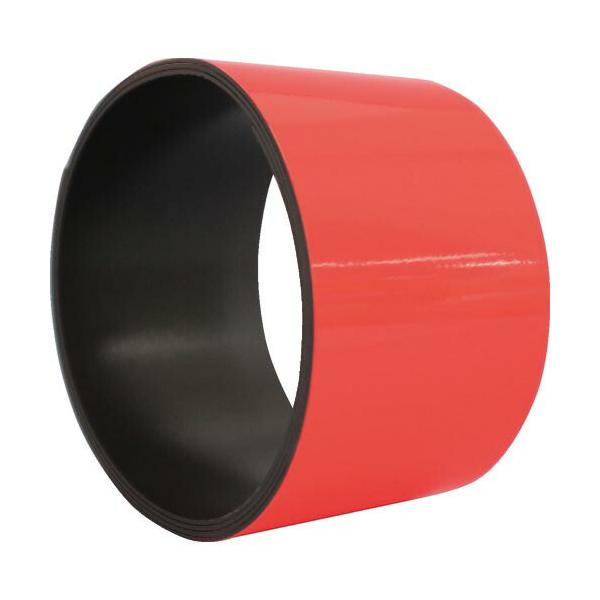 [特長]●表面に蛍光テープを貼り合わせたマグネットシートです。●蛍光色の為、日中や照明のある環境での注意喚起最適です。●マグネットは異方性のため強い磁力があります。●マグネットシートのため貼替えが簡単にできます。[仕様]●色：レッド●幅(m...