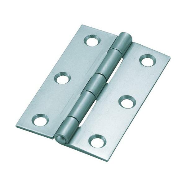 [仕様]●全長(mm)：64●幅(mm)：42●厚さ(mm)：1.4●ねじ穴数：6●穴径(mm)：5.0●D2(mm)：6.2●耐荷重(kg)2個使用時：8●開き角度(°)：300〜330度●表面処理：三価クロムメッキ仕上げ●P1(mm):...