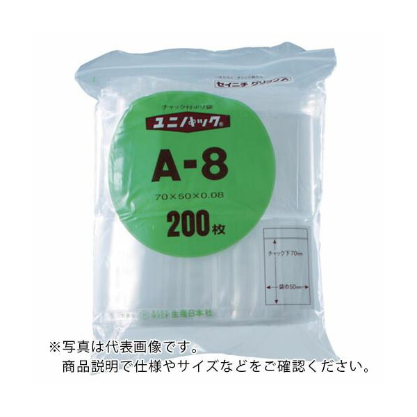 [特長]●フィルム厚0.08mmの耐衝撃性に優れたチャック付ポリエチレン袋です。[仕様]●色：透明●縦(mm)：240●横(mm)：170●厚さ(mm)：0.08●食品衛生法適合（ポジティブリスト適合）[材質／仕上]●ポリエチレン（PE）[...