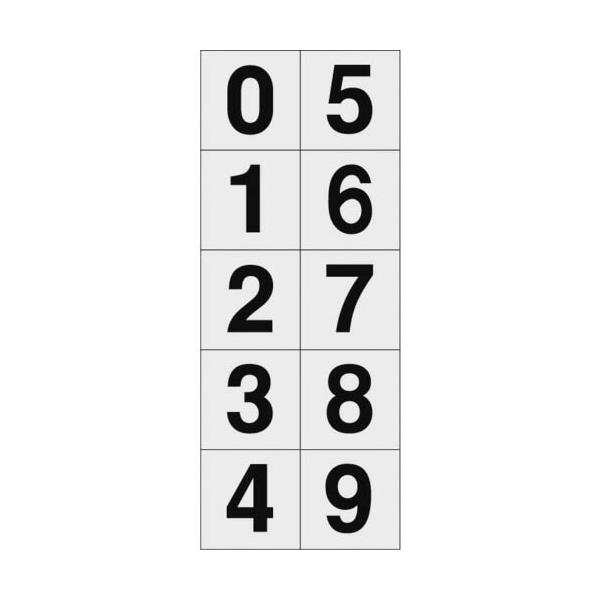 TRUSCO ( トラスコ中山 )　数字ステッカ―　３０×３０　「０〜９」連番　透明地／黒文字　１枚入 ( TSN-30-10-TM )