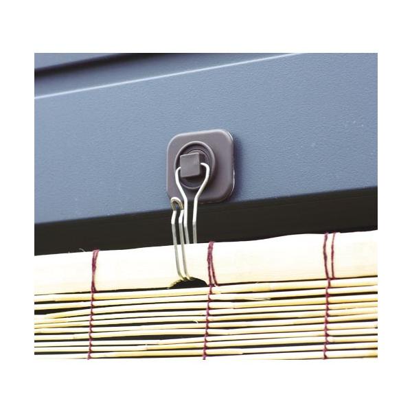 [特長]●外吊りすだれ対応のオプションパーツです。●マグネットで固定することにより、すだれを取り付けられます。[仕様]●品名：すだれ用マグネット式最適フック●製造国：中国●スチール製の平らな所に取り付け可能