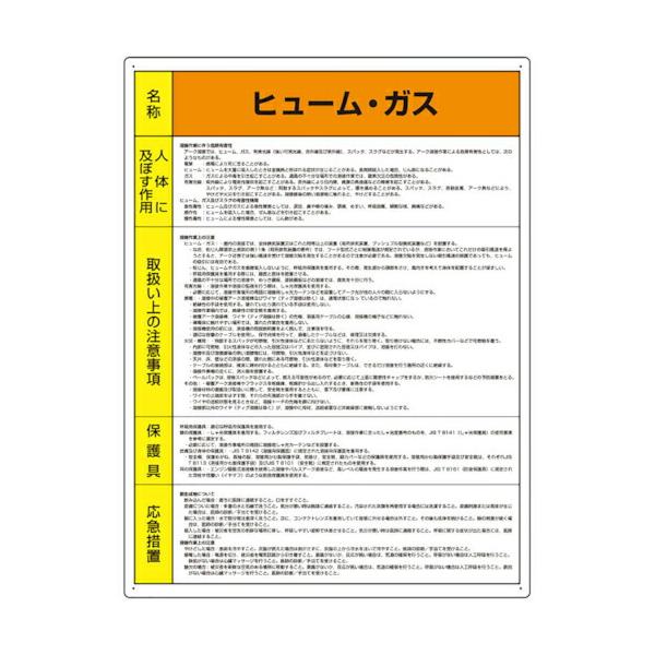ユニット　特定化学物質標識　ヒューム・ガス ( 815-84 ) (メーカー取寄)