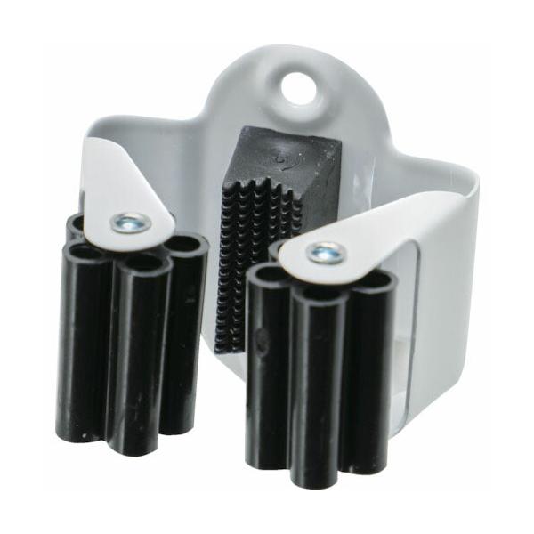 [特長]●ほうきやモップなどの柄の部分を押し込むだけでしっかり固定し、キチンと整理できます。[仕様]●幅(mm)：55●奥行(mm)：35●高さ(mm)：50●最大使用荷重(kg)：2●摘要：1本掛●適合ハンドルサイズ：25〜40mm●ビス...