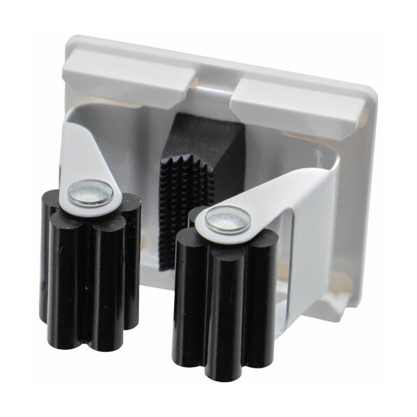 [特長]●ほうきやモップなどの柄の部分を押し込むだけでしっかり固定し、キチンと整理できます。[仕様]●幅(mm)：50●奥行(mm)：35●高さ(mm)：50●最大使用荷重(kg)：2●摘要：1本掛●適合ハンドルサイズ：25〜40mm●粘着...