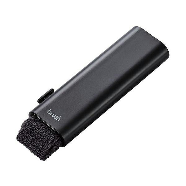 ELECOM クリーニングブラシ&amp;クロス コンパクト収納タイプ 2way 除電 ブラック ( KBR-017AS )