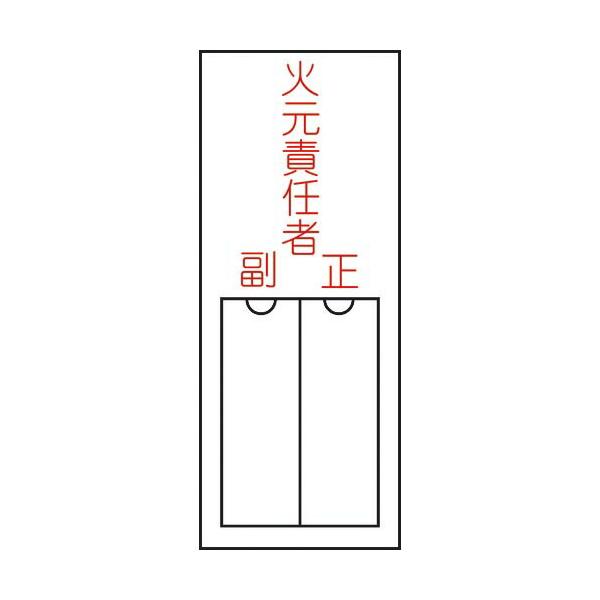 緑十字 ( 日本緑十字 )　責任者氏名標識　火元責任者・正副　１５０×５０ｍｍ　名札差込式　エンビ ( 046200 )