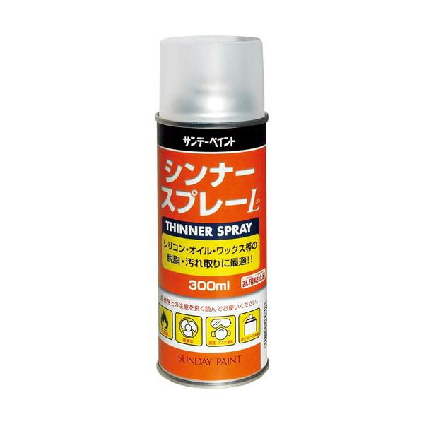 [特長]●スプレータイプで手軽にご使用頂けます。●塗装前の脱脂・汚れ取り、シールをはがした後の粘着分の除去に最適です。[仕様]●容量(L)：0.3●容量(ml)：300[材質／仕上]●ラッカーシンナー[注意]●有機溶剤が含まれておりますので...