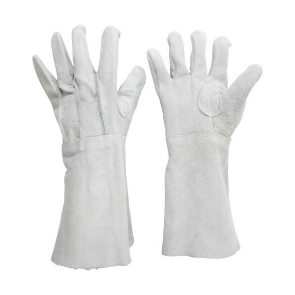 [特長]●スタンダードな牛床革を使用した長手５本指タイプです。[仕様]●色：ホワイト●サイズ：フリー●全長(cm)：34.0●手のひら周り(cm)：24.0●中指長さ(cm)：8.0●厚さ(mm)：1.2●タイプ：5本指●外縫い[材質／仕上...