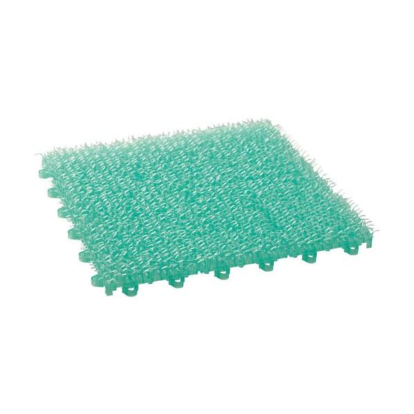 [特長]●毛足の長いスケルトンタイプの人工芝で、素足で踏んでもやわらかくて心地よいです。[仕様]●色:グリーン●サイズ長辺(mm):300●サイズ短辺(mm):300●厚さ(mm):25[材質／仕上]●ポリエチレン樹脂(老化防止剤、静電気防...