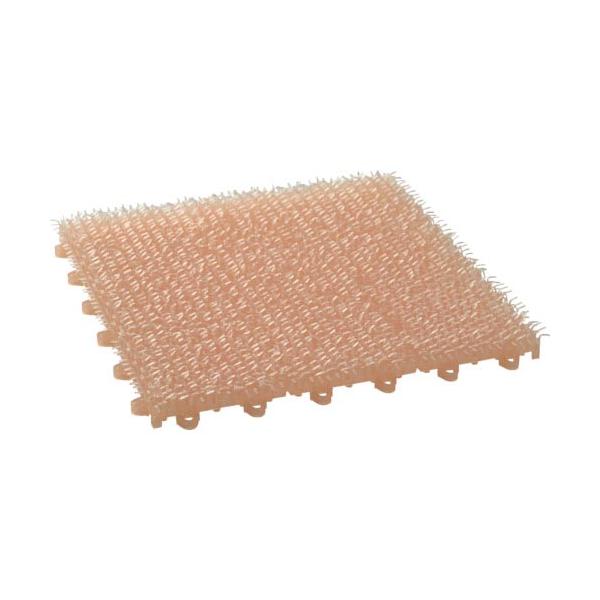 [特長]●毛足の長いスケルトンタイプの人工芝で、素足で踏んでもやわらかくて心地よいです。[仕様]●色：オレンジ●サイズ長辺(mm)：300●サイズ短辺(mm)：300●厚さ(mm)：25●厚さ：約25mm[材質／仕上]●ポリエチレン樹脂(老...